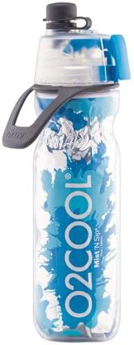 O2COOL ArcticSqueeze Insulated Mist 'N Sip Squeeze Bottle 20 oz., Blue/Blue Splash