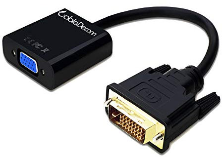 CableDeconn Active DVI-D Link 24+1 Male to VGA Female M/F Video Cable Adapter Converter