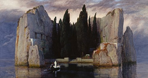 time4art Arnold Böcklin Die Toteninsel Dritte Version Isle of The Dead Print Canvas Bild auf Keilrahmen Leinwand Verschiedene Größen (120x60cm)