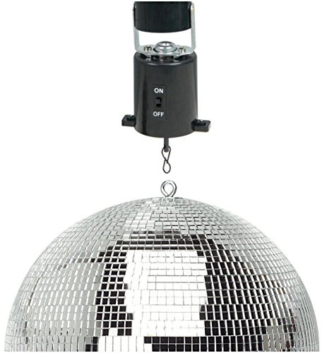 Party Dance and DJ Silver 250mm 10 Lightweight Lighting Effect Disco Mirror Ball Kit Complete with Motor
