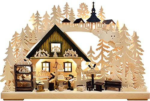 RATAGS 3D-Double-Arch - Candle Arch Workshop - 43x30x7cm / 17x11x3 inch - Authentic German Erzgebirge Candle Arches