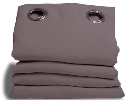 Moondream DecibelControl™ Akustikvorhang 3in1 | Lärmschutz | Thermoisolierung Winter+Sommer | 100% Verdunkelung | Patentierte Technologie | EU Herstellung | Ösen | Grau MC7305 | 140B x 180H cm