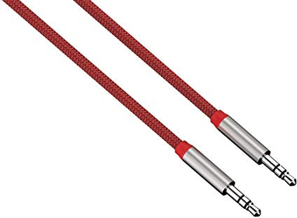 Hama HQ ALU AUX Kabel 3,5mm Klinke-Kabel Rot Klinken-Stecker Audio Handy MP3 Tablet