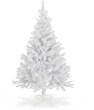 Haushalt International Künstlicher Weihnachtsbaum weiß 180 cm | 3-teiliger Stamm, Praktisches Stecksystem