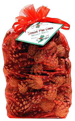The Milford collection Scented Pine Cones in Red Organza Bag