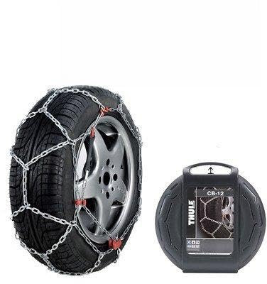 Schneekette THULE CB-12 PKW für die Reifengröße 195/55 R13 Preis-Leistungs-Sieger (1 Satz - 2 Stück Schneeketten) im Set mit hochwertigen Handschuhen
