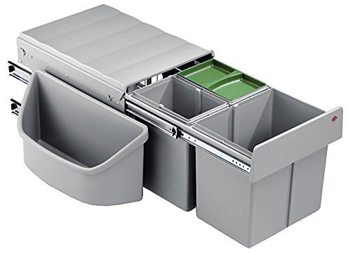 Naber Corner Boy 3 (für Diagonaleckschränke). Abfallsammler, alu grau.