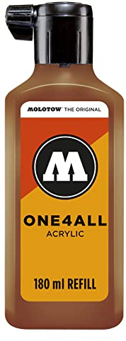 Molotow ONE4ALL Refill akryl (påfyllningsbläck för permanent markör, 1 styck à 180 ml) färg 092 hasselnöt brun