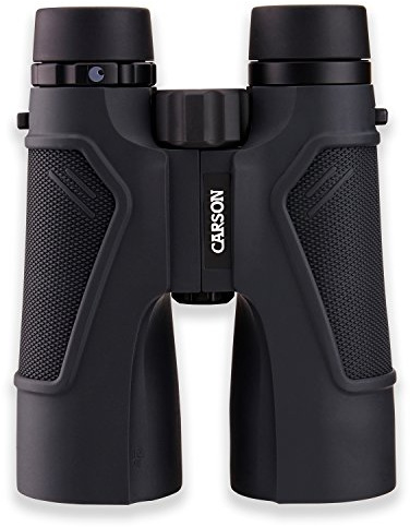Carson 3D Series 10x50mm High Definition Compact and Waterproof Binoculars with ED Glass, Black (TD-050ED)