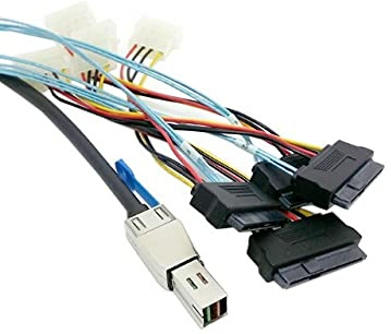 Micro SATA Cables|External Mini SAS HD SFF-8644 to 4 x 29-Pin SAS SFF-8482 Cable 1 Meter