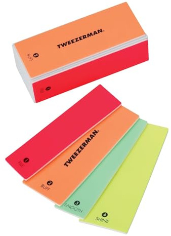 Tweezerman Neon 4-in-1 File, Bluff, Smooth & Shine Block