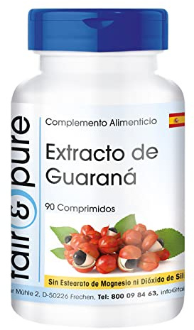 Fair & Pure® - Estratto di Guaranà puro 300mg - Paullinia cupana - Vegan - 90 Compresse