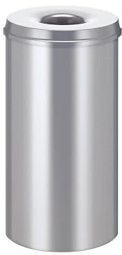 V-Part Selbstlöschender Papierkorb 50 Liter, silberfarben