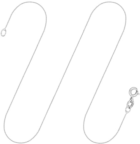 EDELIND Goldkette Damen Herren Kinder Sehr feine 0.8 mm Ankerkette rund Weißgold 333 585 375 750 Echtgold 8 9 14 18K Halskette Gold Damen Schmuck Geschenkbox