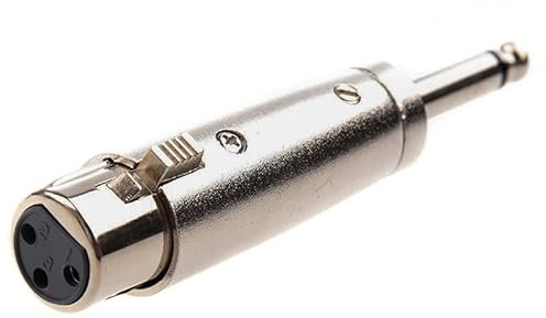 CABLEPELADO Adaptador XLR Mono 3 Pin Hembra - Jack 6.35 Macho Mono | Adaptador XLR a Jack | Apto para mezcladores, micrófonos, amplificadores, Ecualizador, teclados, Guitarras, Piano eléctrico, etc