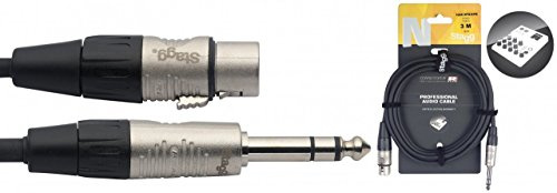 Stagg NAC3PSXFR 3m N Series XLR to 1/4 inch Jack Cable