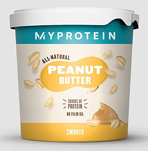 Myprotein All-Natural Peanut Butter Smooth | High Protein Nut Spread | Source of Fibre, Vitamin E & Magnesium | No Added Salt, Sugar or Palm Oil | 1kg Tub | Vegetarian & Vegan Friendly