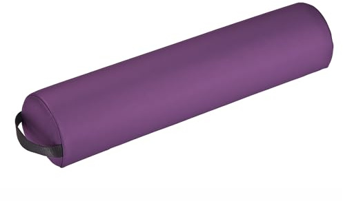EarthLite Massage Bolster Pillow 3/4 Round – Durable, Easy to Clean 100% PU Upholstery incl. Strap Handle/Professional Quality CFC-Free/Back Pain Relief, Amethyst