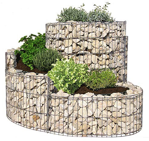Bellissa Kräuterspirale, Aluminium, Rechteckig, Kräuterspirale, Gartenstruktur, 110x90x60-20 cm