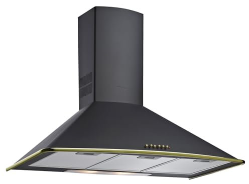 CAMPANA DMR 975 NEGRO Rústica, motor blindado doble ecopower, A, 603m3, 53dB, 4 velocidades, pulsantes, 2 leds, piramidal 90cm