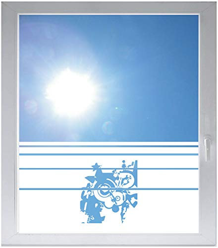 INDIGOS UG Sichtschutzfolie Glasdekorfolie Fensterfolie mit Motiv satiniert Blickdicht - E436 Schöne Sterne - 1000 mm Länge - 500 mm Höhe Streifen - selbstklebend - matt - für Bad
