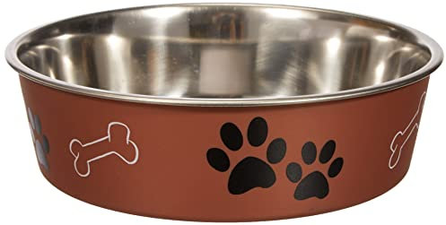 Loving Pets Stainless Steel Bella Dog Bowl Non-Slip Dishwasher Safe & Bacteria Resistant Metallic Pet Dish - Copper - Large (1.5 Litre)