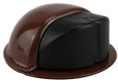 Amig - Tope de puerta Adhesivo de Acero inoxidable - Para puertas de Paso - Bloqueadores de Puerta - Evita golpes y Protege la Pared - 50 mm - Acabado Marrón