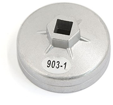 sourcing map 15 Flöten 75mm Ölfilter-Kappe Aluminium Für Ford 1pc | Aluminiumlegierung, Außendurchmesser 81mm, Höhe 42mm, Vierkant 13mm, Für Chrysler, Für Mazda, Modell 903-1