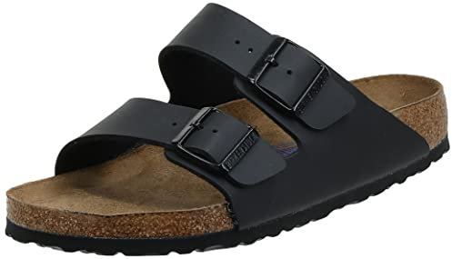 Birkenstock Classic Arizona Birko-Flor Softfootbed, Unisex-Erwachsene Pantoletten, Schwarz (Schwarz), 39 EU