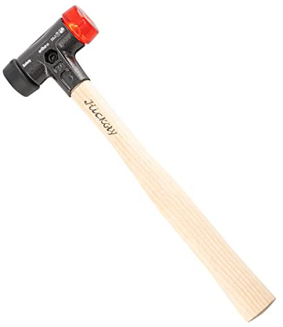 Wiha Martillo de cara blanda Safety de dureza media/duro con mango de madera Hickory, cabezal redondo 50, 360 mm (26613)