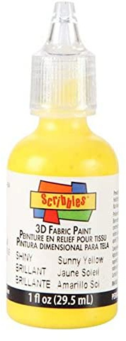 Scribbles 3D Fabric Paint 1oz Shiny - Sunny Yellow
