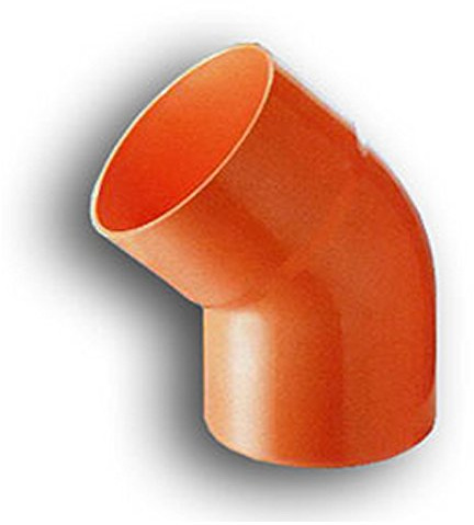 CURVA APERTA 45° PVC ROSSO Diam. 50 mm PER TUBI IDRAULICI PZ 2