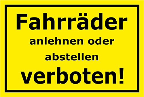 Melis-Folienwerkstatt Schild - Fahrräder abstellen - 30x20cm | Bohrlöcher | 3mm Aluverbund – S00050-046-C -20 Varianten