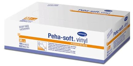 100 peha de Soft vinilo sin polvo desechables Guantes, XS