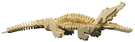 Pebaro 860/3 Holzbausatz Krokodil, 3D Puzzle Tier, Modellbausatz, Basteln mit Holz, Holzpuzzle, Bastelset, vorgestanzte Holzplatte, ausbrechen, zusammenstecken, fertig, Geschenkidee