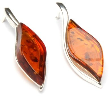 MyBernstein Bernstein Bernsteinohrringe Blatt Cognac (Bernsteinschmuck 50095)