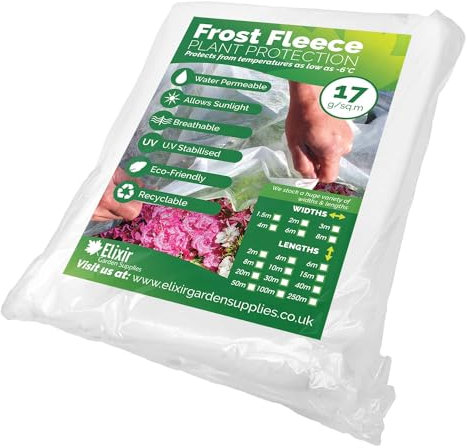 Elixir Gardens 1.5M Wide Garden Cold/Frost/Wind Fleece for Winter Plant Protection | 1.5m x 10m