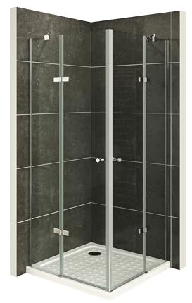 i-flair Duschkabine ALICE mit Eckeinstieg 90x90 cm Höhe: 190cm, Eckduschkabine aus durchsichtigem 6mm NANO ESG Sicherheitsglas - DK19