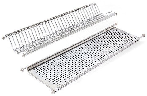 EMUCA Escurridor de Platos y Vasos para Muebles de Cocina de 90 cm de ancho, anchura interior módulo 835-870 mm, Acero Inoxidable