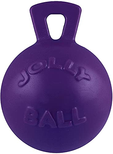 Jolly Pets Tug-n-Toss Robuster Hundespielzeugball mit Griff, 11,4 cm/klein, Violett