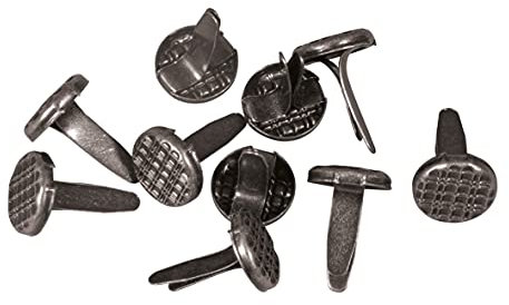 Rayher Brads Nagel, 8 mm ø, Farbe antiksilber, Blisterbox 50 Stück, Mini-Brads für Scrapbooking und zum Basteln, Musterklammern, Spreizklammern, 7836042