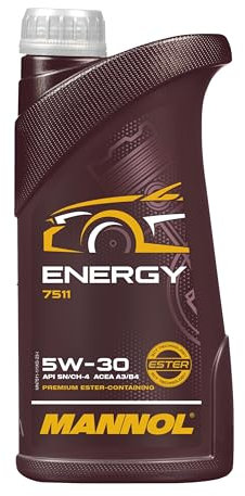 Mannol 1 Litre Energy 5W-30 Engine Oil 7511 API SN/CH-4 ACEA A3/B4 Universal Synthetic Ester Technology