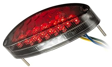 Shin Yo LED-Ruecklicht, NUMBER1, getoent, m.Nr.-Schild-Bel. | Speziell getöntes Glas, Glasdurchmesser ca. 110 x 34 mm; NUMBER1 Motorrad-Mini-LED-Rücklicht mit Nummernschildbeleuchtung