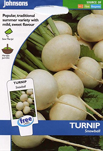 Johnsons Seeds - Pictorial Pack - Vegetable - Turnip Snowball - 1750 Seeds