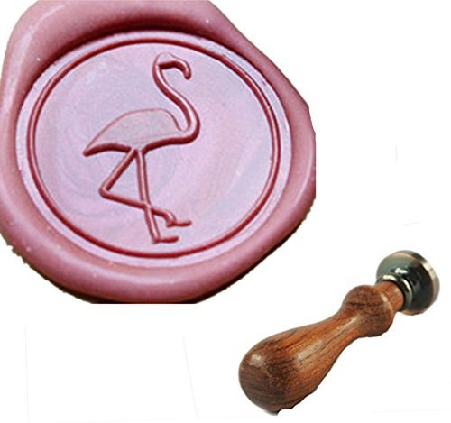 MDLG Vintage Custom Flamingos Crane Personalisierte Bild Buchstabe Logo Retro Einladung Wachs Siegel Stempel Palisander Griff Set