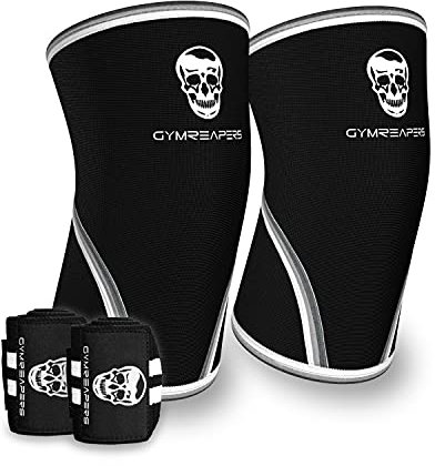Gymreapers Coude manches (1 paire) wWrist Wraps – Coudière pour support & Compression pour d'haltérophilie, musculation, Banc et les Tendinites 5 mm en néoprène – pour Homme et Femme – Garantie de