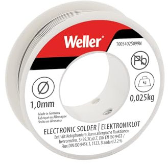 WELLER ELECTRONIC SOLDER SN99 CU3 1MM 25G