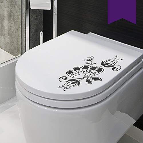 WANDKINGS WC Deckel Blumen Ranke Aufkleber 30 x 19 cm violett - erhältlich in 33 Farben