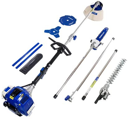 Hyundai, HY-HYMT5080, Kit multifunción 4 en 1 jardinería, 1560 W, 0 V, Azul-blanco, 107x28x30 cm