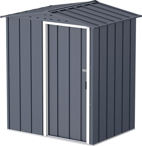 Duramax ECO 5 x 4 (1.56 m²) abri de jardin en métal galvanisé à chaud, Pour stockage d'outils, structure de toit renforcée, sans entretien, anthracite
